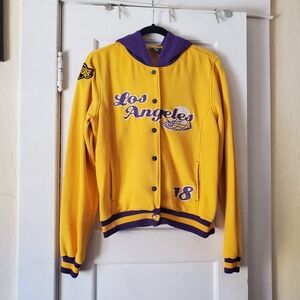 Babe Score Original Flavor Lakers Hooded Varsity Jacket